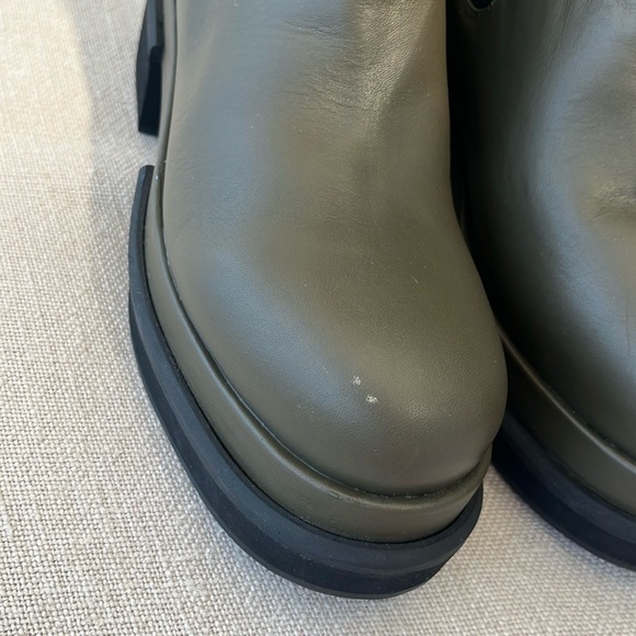 Neiman Marcus NWT Paloma Barcelo military green Chelsea Platform HOT Day Evining - Picture 10 of 11